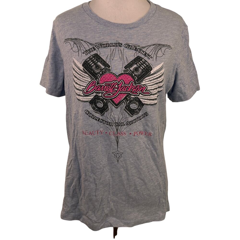 Barrett Jackson Women's Piston Heart T-Shirt Size Medium